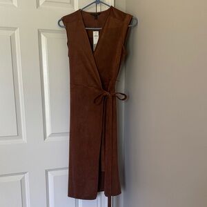 Banana Republic Vegan Suede Wrap Dress